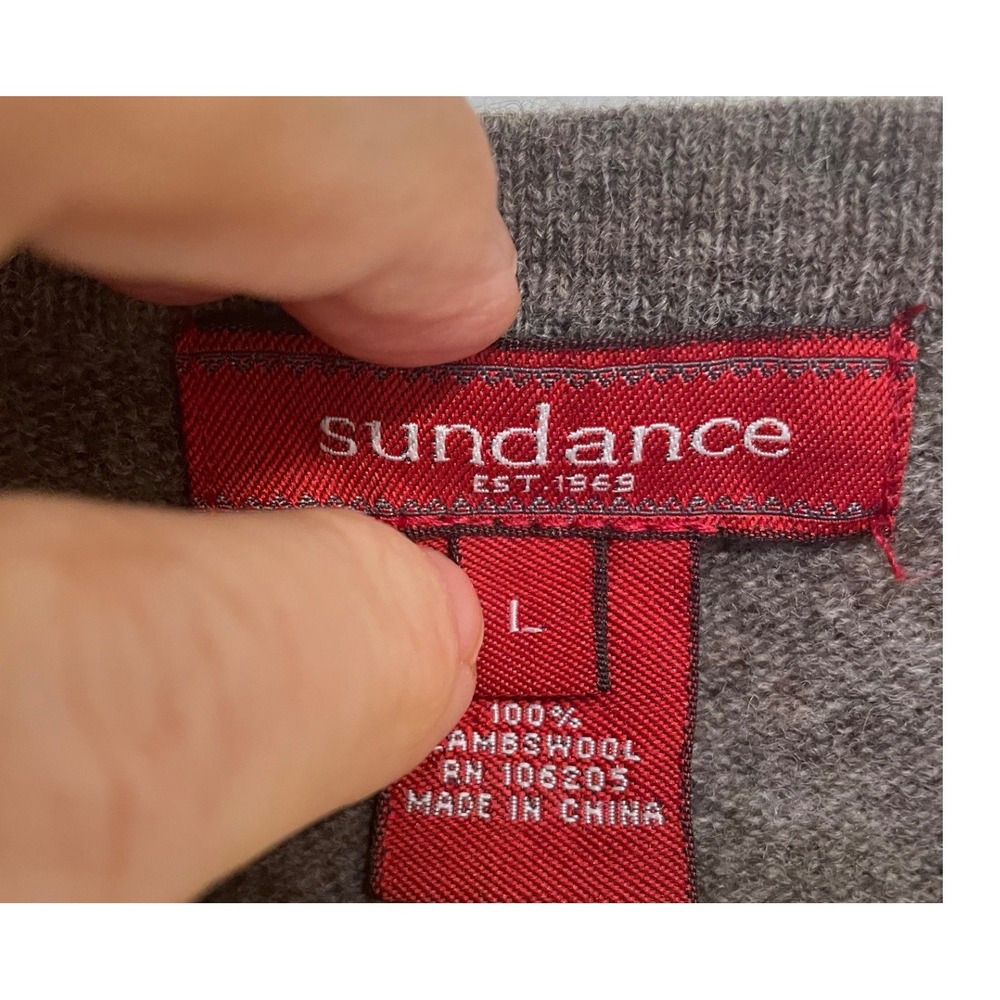 Sundance Sweater Bear Graphic Long Sleeve 100% Lambswool Size L EUC - Picture 5 of 6